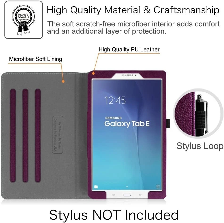 Funda para Samsung Galaxy Tab E 9.6 T560 Multi-Ángulo Vista Soporte Cubierta con Bolsillo Foto 3 de 4