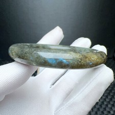 55.7mm Natural Labradorite Rainbow Light Crystal Gemstone Bangle Bracelet AAA