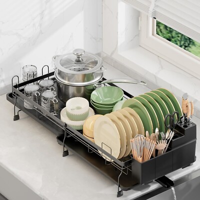 Large Expandable Dish Drying Rack,Multifunctional Adjustable Dish