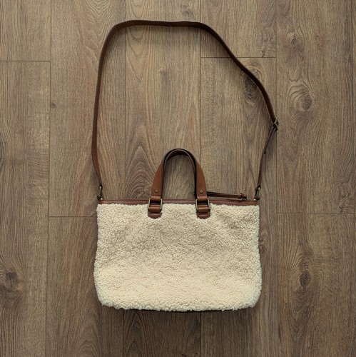 UGG Australia Eva Shearling & Leather Satchel Brown Satchels Women's Handbag - Picture 13 of 24