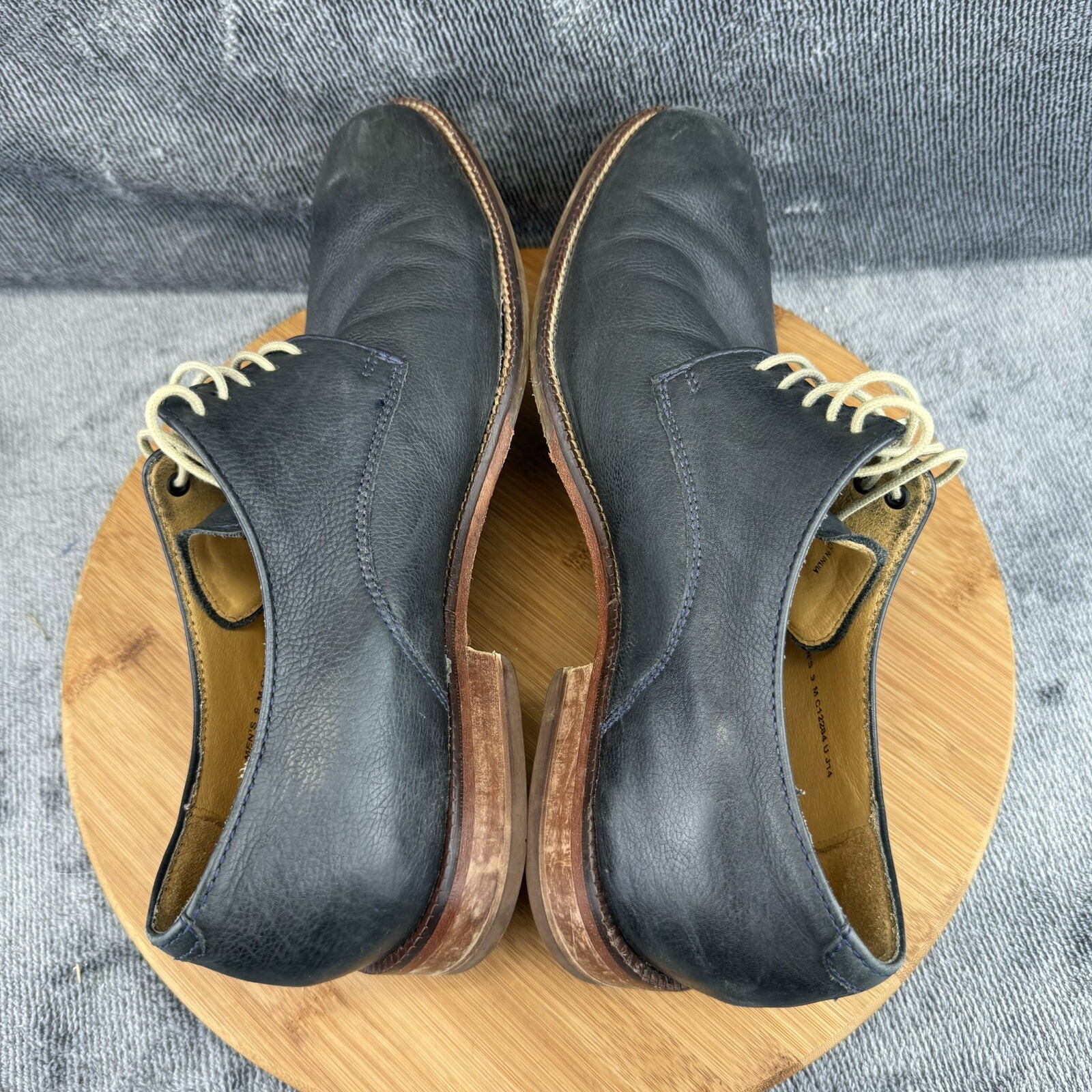 SAOLA Cole Haan uomo blu indaco Tyler grande punta liscia derby pelle preppy taglia 9