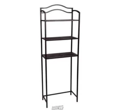 Household Essentials 3 Shelf Over The Toilet Storage Rack, Espresso Black