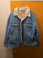 NWT Levis SilverTab Sherpa Trucker Jacket Medium Stonewash Denim Fully Lined XL