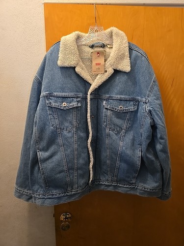 NWT Levis SilverTab Sherpa Trucker Jacket Medium Stonewash Denim Fully Lined XL  - Picture 1 of 4