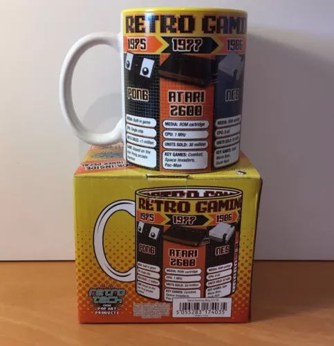 Taza para juegos retro nueva y en caja - ATARI NES PONG GAME BOY MEGA DRIVE SUPER NES