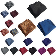 3 Packs Men Polka Dots Paisley Pocket Square Handkerchief Wedding Party Hanky