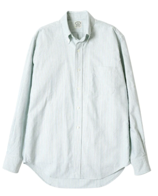 Kamakura Shirt VINTAGE IVY Green Stripe BUTTON-DOWN w
