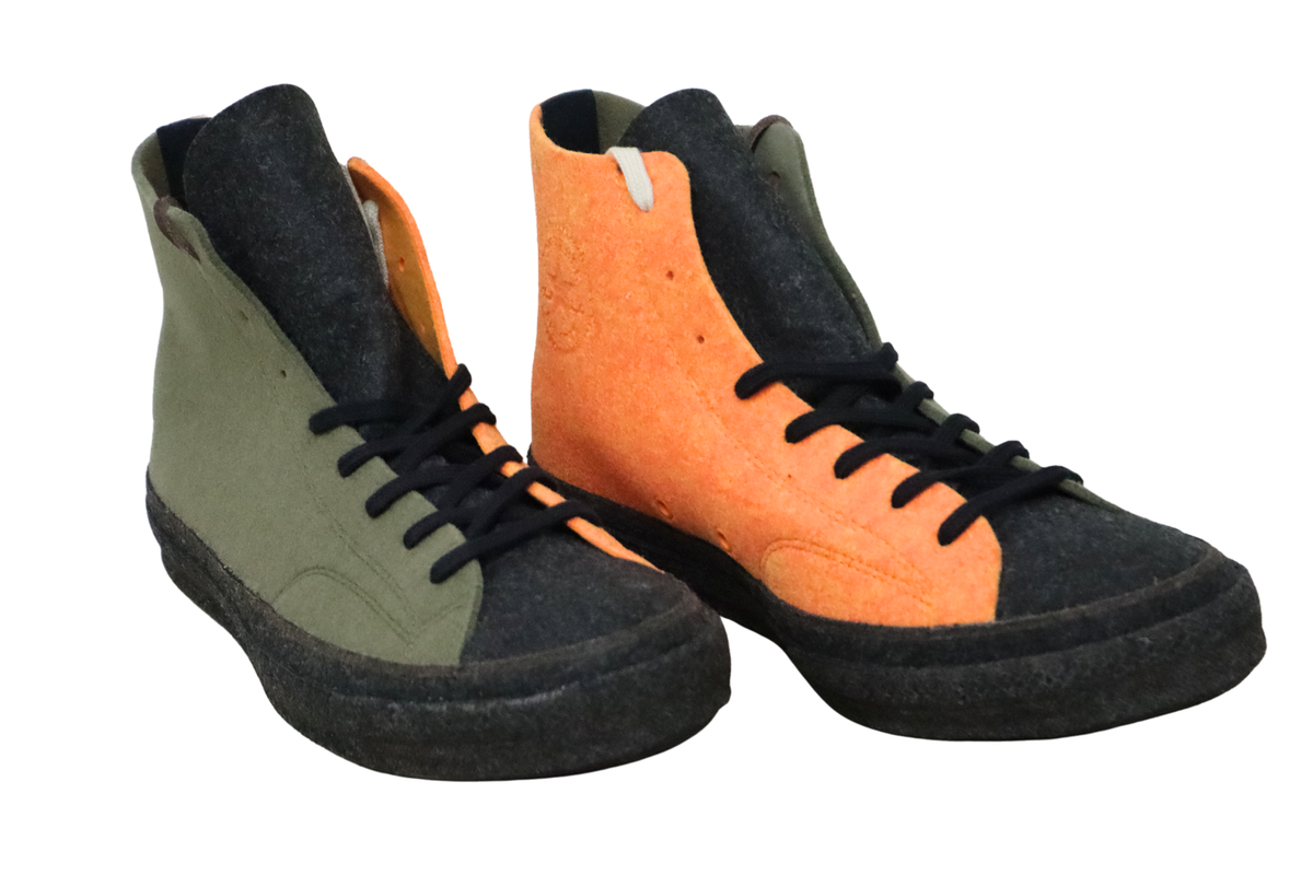 Size 13 - Green Orange Converse Chuck 70 High x J.W. Anderson Felt