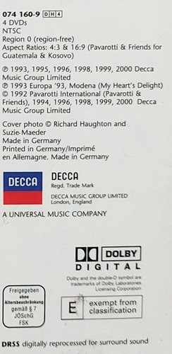 Pavarotti & Friends- for Cambodia & Tibet / My Herat's Delight [Multi Region DVD - Picture 19 of 19