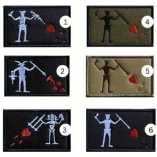 BLACKBEARD PIRATE - JOLLY ROGER Tactical Morale Patch Hook and Loop