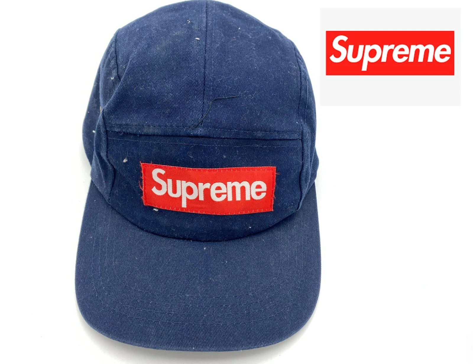 Casquette/chapeau snapback marine camp logo suprême