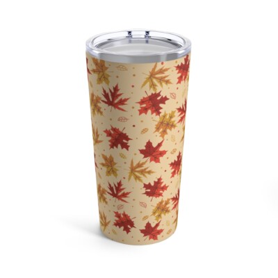 Maple Leaves Tumbler 20oz, Personalized Tumbler, Back to School, Custom Tumbler