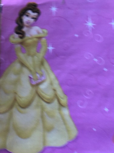 Vtg Hallmark Disney Princess Belle Jasmine Cinderella Ariel Wrapping Paper Pink - Picture 6 of 8