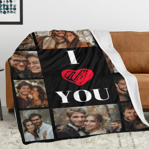 Gifts for Girlfriend Boyfriend Custom Photo Blanket for Couples Gifts, Personali - Picture 2 of 12