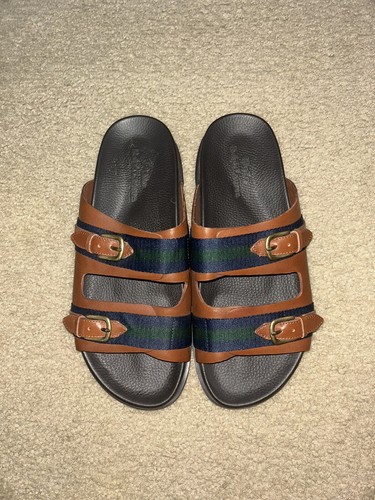 Polo Ralph Lauren Roche Leather Sandals Black 14557 C20 GRS DB Men's Size 10 NEW
