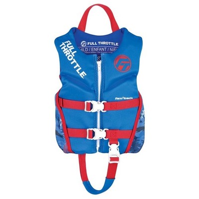 Full Throttle Child Rapid Dry Flex-Back Life Jacket Blue #142500-500-001-22