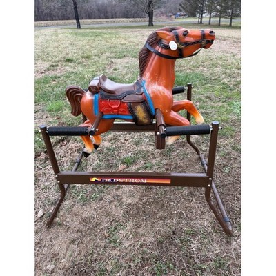 Hedstrom Spring Rocking Horse Kids Brown Vintage Ride On Toy Bouncing
