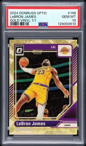2024 PANINI DONRUSS OPTIC GOLD VINYL #148 LEBRON JAMES 1/1 PSA 10