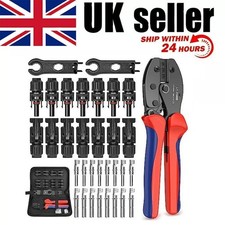 10Pair Solar Crimp Tool Connector Spanner PV Crimper Wire Stripper Crimping Kit