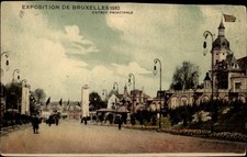 Exposition de Bruxelles 1910 Entree Principale vintage postcard b737