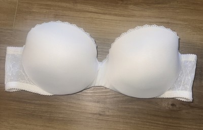Vanity Fair Womens Gel Touch Strapless Push Up Bra 2111121 - White- 36A Lace