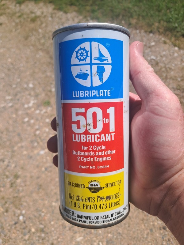 Vintage Lubriplate Outboard  Oil Pint Oil Can. Metal. 