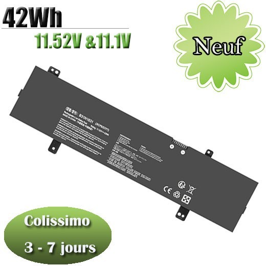 Batterie B31N1631 pour Asus VivoBook 15 A505 et X505 de 42Wh
