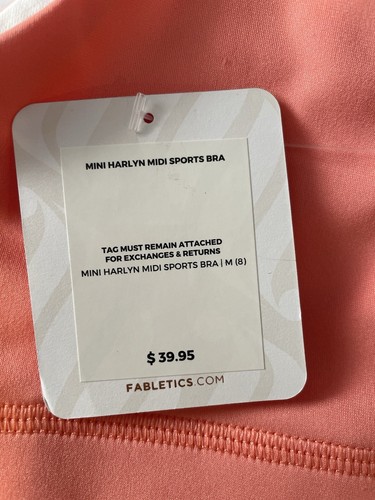 Fabletics Mini Harlyn Midi Sports Bra Women’s M(8) Orange BA2252175-10753-78290 - Picture 8 of 10