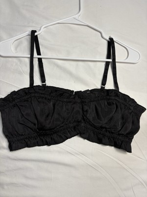Goth INDIE Black Bralette Top S Straps Hook Back Festival Witchy Dark Fairy