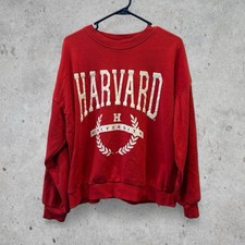 H M Harvard University Pullover Red Sweater Small