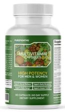 High Potency Daily Multi-Vitamin Capsules, Men & Women Supplement - 60 Bottes