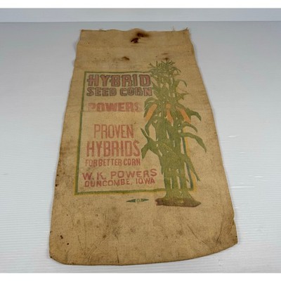 Vintage Hybrid Seed Corn Sack - W.K. Powers - Duncombe, Iowa