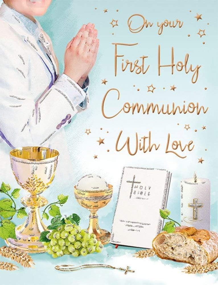 Male First Holy Communion Card, 19x13cm