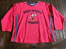 Vintage 90s Walt Disney World Kids Minnie Embroidered Red Pullover Size M 7/8
