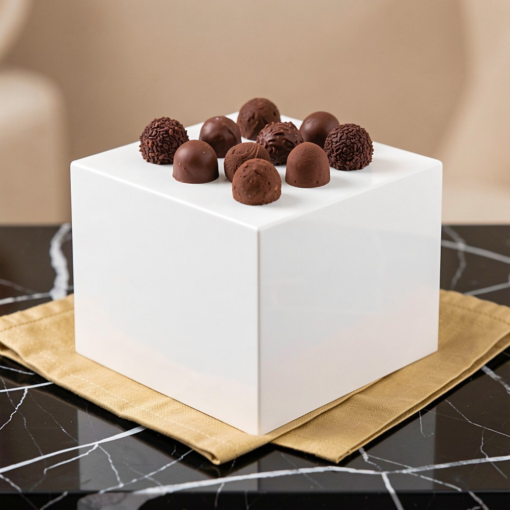 Buffet Riser: Food Display Stand Acrylic Cube Block White 8x8x6" | eBay
