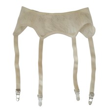 VINTAGE PRISTINE 1950's Women's Cream Lace Garter Belt Size S 24 