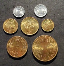 PERU-1952-1954 AD- 7 COIN BU SET-1 CENTAVO-1 SOL-  ZINC & BRASS COINS- GHK 1