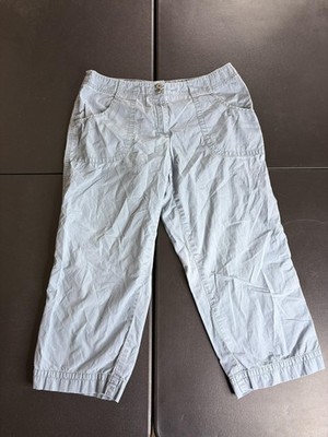 Rafaella Capri Pants Womens 10 Blue Twill Crop Elastic Waist Pockets Casual