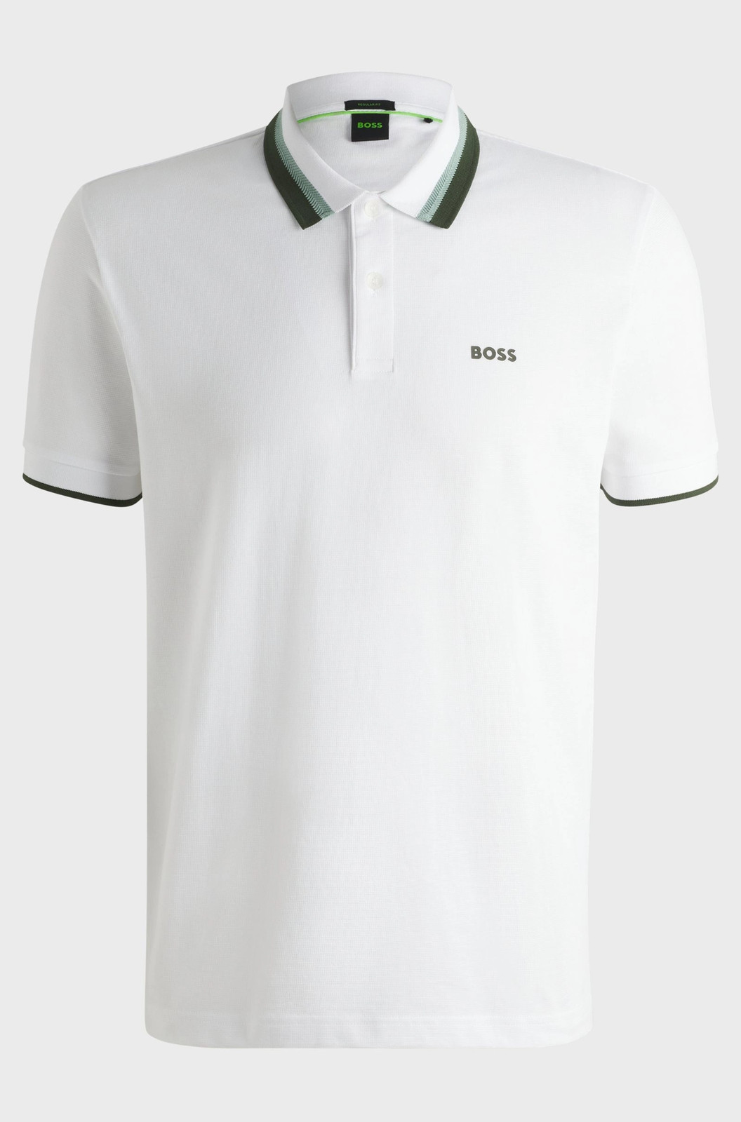 BOSS Paddy AP BIANCO Herren Wei Poloshirt Alltag Baumwolle 50538101-100 17590₽