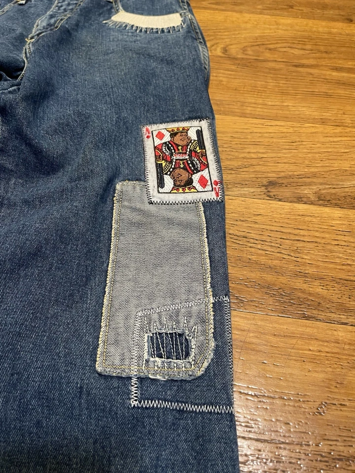 Jeans Hip Hop Vintage Juvenil Niño Y2K Platino FUBU Fat Albert Bordados (24x24) Foto 4 de 4
