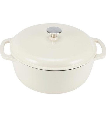 Amazon Basics Emaillierter runder Dutch Oven aus Gusseisen mit Deckel und zwei Griffen - 6,9 l