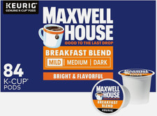 Maxwell House Breakfast Blend Mild Roast K-Cup Coffee Pods, 84 ct Box