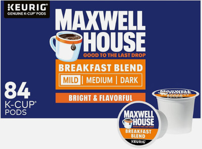 Maxwell House Breakfast Blend Mild Roast K-Cup Coffee Pods, 84 ct Box