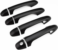 Exterior Door Handle Cover Compatible for Matte Black With Smart Key Holes