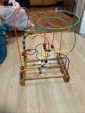 VTG Educo Rollercoaster Wood Bead Super Maze Kids Activity Large Toy Hand Made