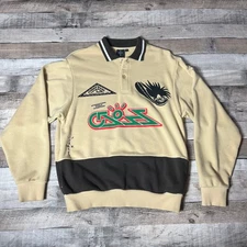 Cactus Jack Polo Shirt Men's Small Khaki Long Sleeve Collared Travis Scott Rap