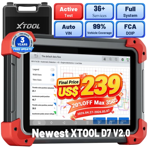 XTOOL D7 Auto Bidirectional OBD2 Scanner Full System Diagnostic Tool 36+Reset