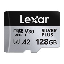 Image of 128GB Lexar SILVER PLUS MicroSDXC UHS-I Card, V30, 205MB/s Read,150MB/s Write
