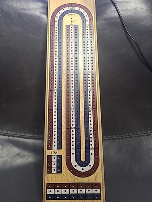 Vintage Wood Cribbage Board 3 Track Color Coded