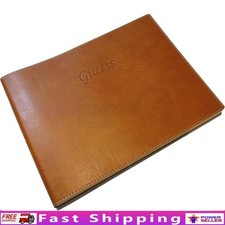 Leather Guest Book Soft Cover Italian Design Weddings Hotels Events 500 Pages US